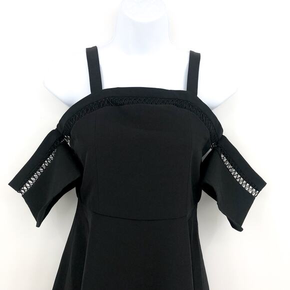 BARDOT JUNIOR Girl's Isla Cold Shoulder Dress Size 16 Black Back Zipper NWT - Picture 4 of 9